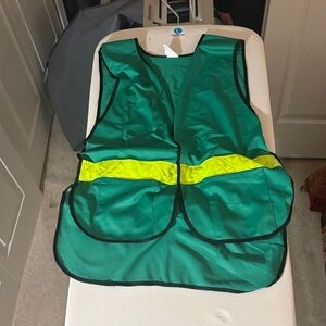 High-Visibility Green Vest with Yellow Accent